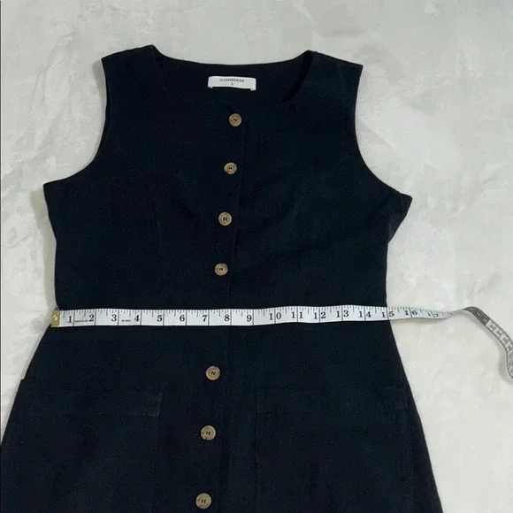 Commense Black Sleeveless Button Mini Dress - Picture 7 of 8